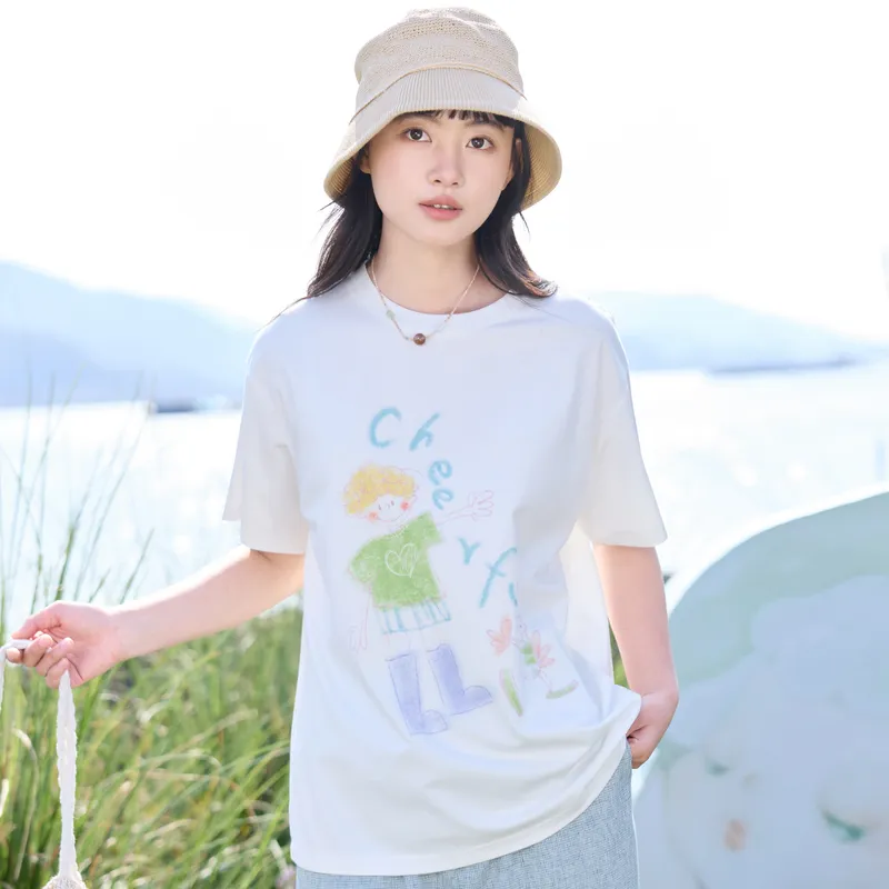 ZIHAN T-Shirts Women's White-3