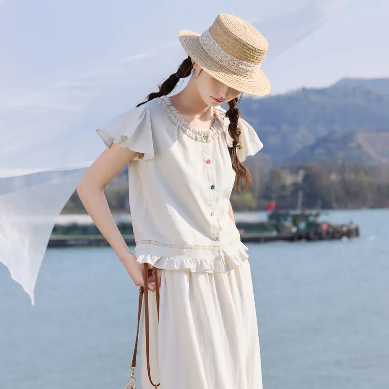 ZIHAN T Shirts Women's Beige-4