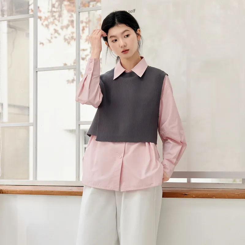 ZIHAN Shirt Matching Set Women's Glaze Pink-3