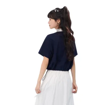 ZIHAN Polo Shirt Women's Navy Blue