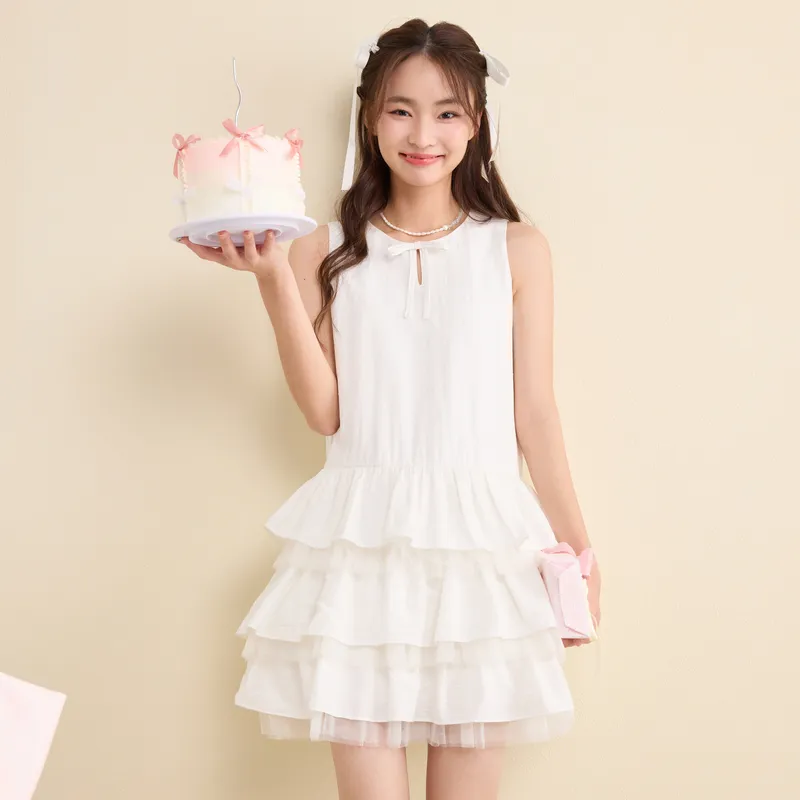 ZIHAN Sleeveless Dresses Women's Pearl White-3