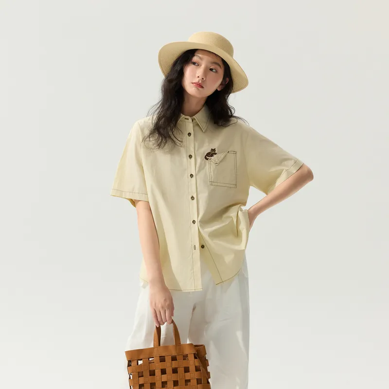 ZIHAN Shirts Women's Beige-3