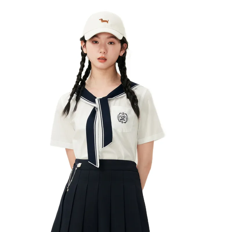 ZIHAN Short Sleeved Shirt Women's White-1