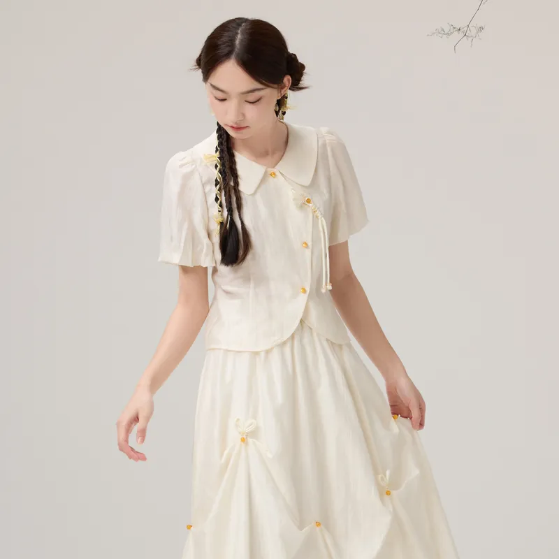 ZIHAN Shirts Women's Beige Gold-2