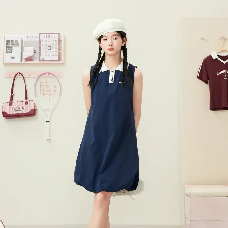 ZIHAN Sleeveless Dress Women's Deep Navy Blue-3