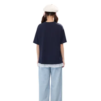 ZIHAN T Shirt Women's Navy Blue