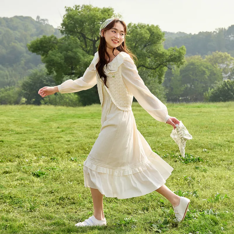 ZIHAN Skirt Set Women's Beige Gold-4