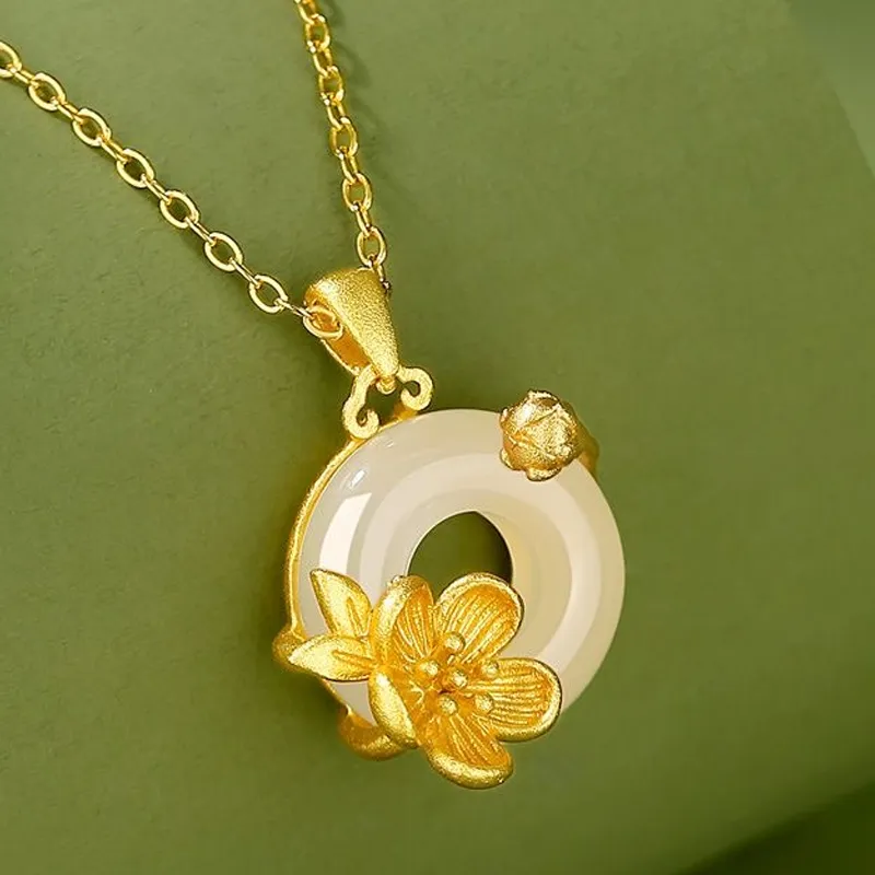 Celebrate The Great Blessing Chalcedony Jade Necklaces Women's-2