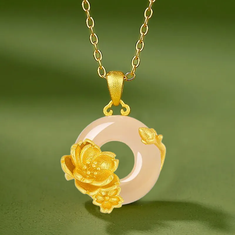 Celebrate The Great Blessing Chalcedony Jade Necklaces Women's-1