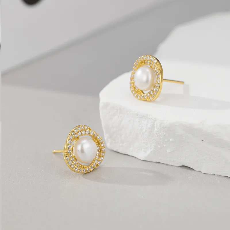 Celebrate The Great Blessing Pearl Stud Earrings Women's-4