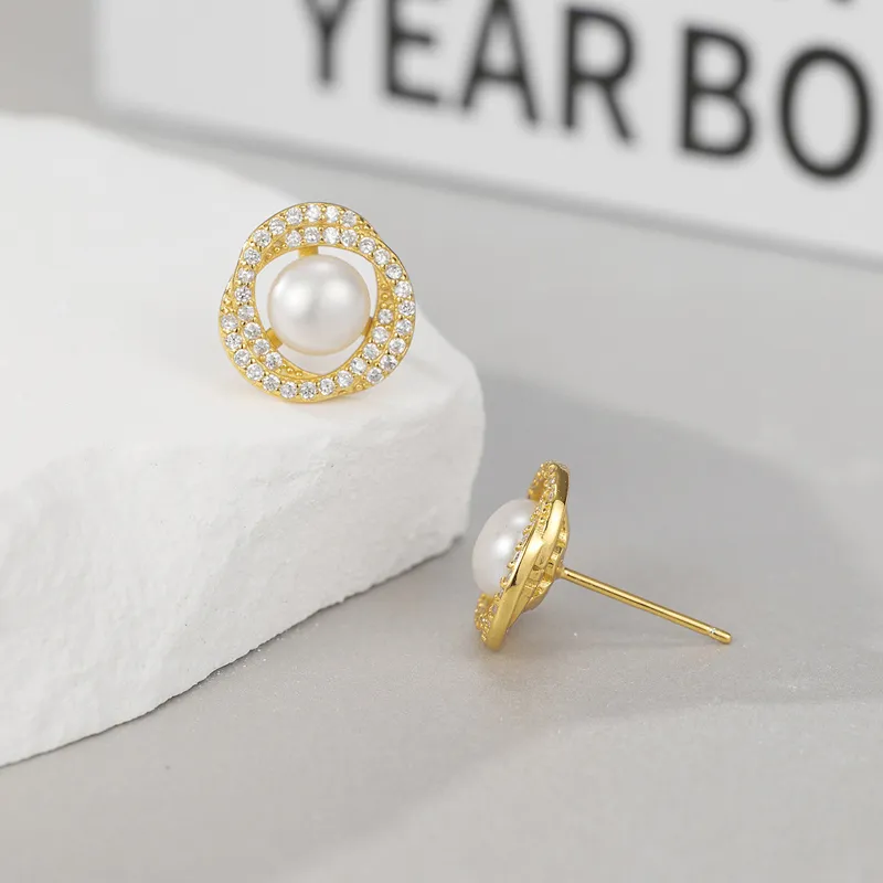 Celebrate The Great Blessing Pearl Stud Earrings Women's-1