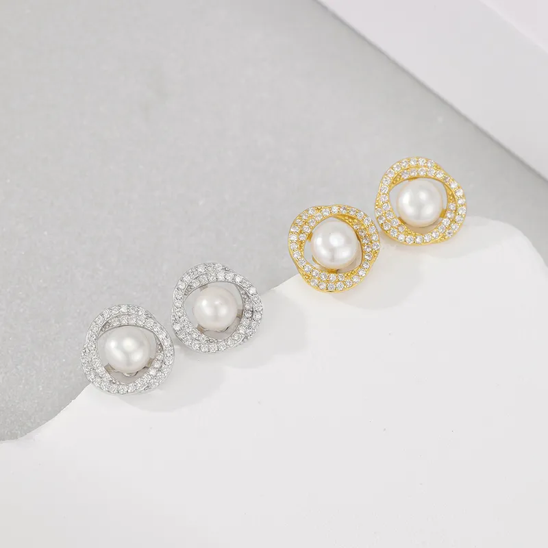 Celebrate The Great Blessing Pearl Stud Earrings Women's-2