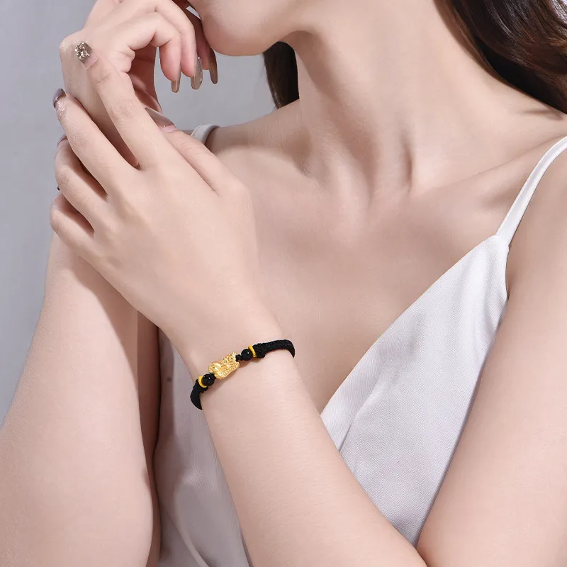 Celebrate The Great Blessing Three in One Pi Xiu Collection Solid Gold Priced In Gram Gold Bracelet Women's-2