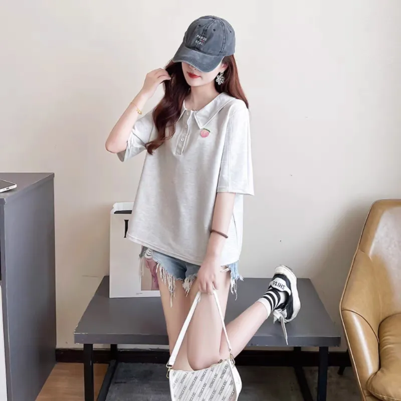 Aghr T Shirts Women's White Gray-5