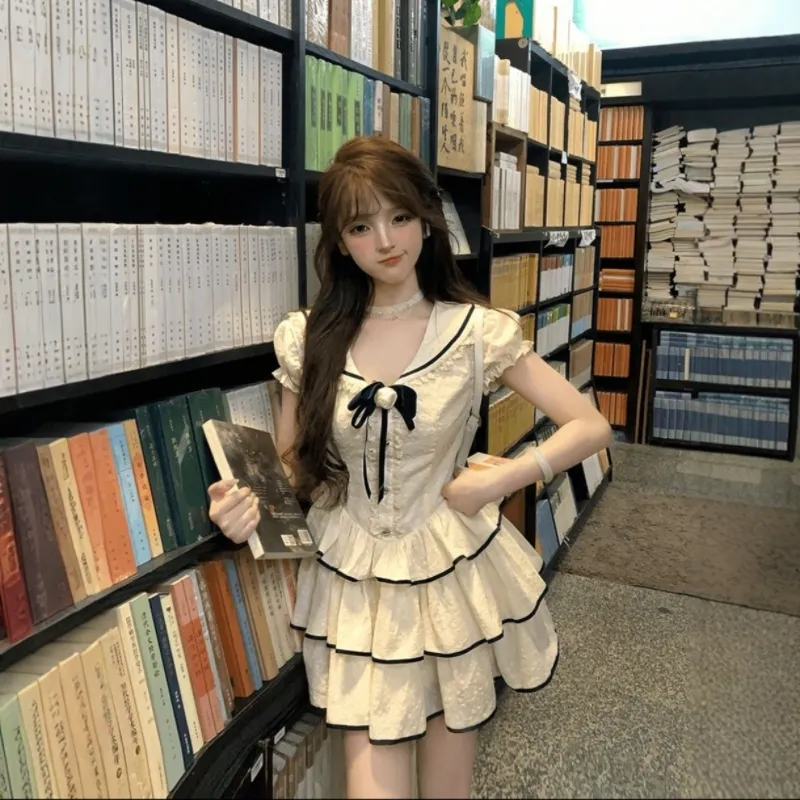 KUNZHUDAXIANG Short Sleeved Dress Women's-3