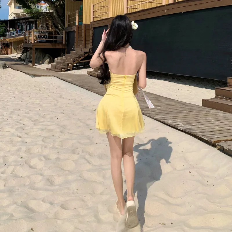 Aghr Sleeveless Dress Women's Yellow-3