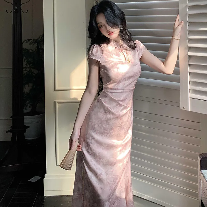 Aghr Short Sleeved Dress Women's Pink-4