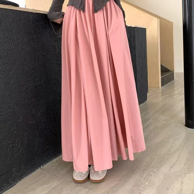 Aghr Casual Long Skirt Women's Pink-2