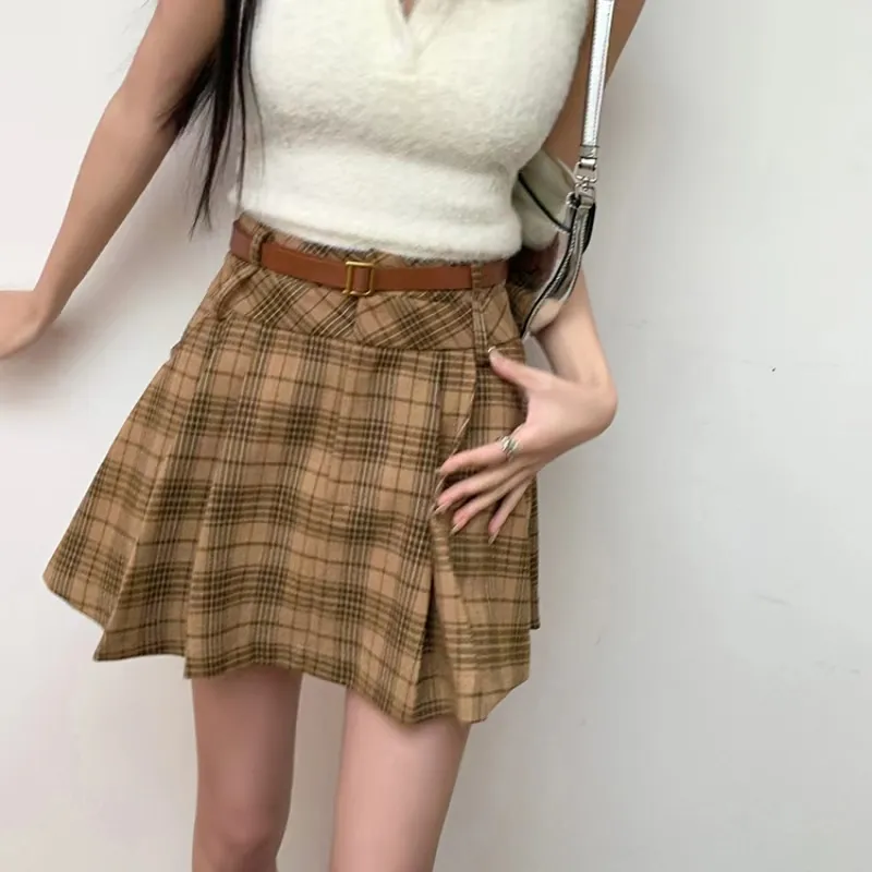 Aghr Casual Short Skirts Women's Khaki-2