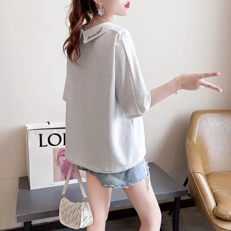 Aghr T Shirts Women's White Gray-3