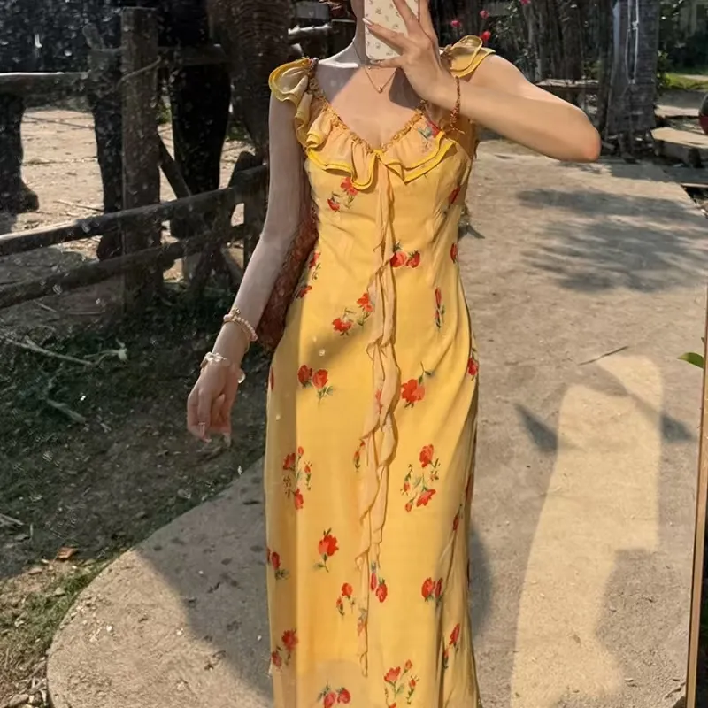 Aghr Sleeveless Dress Women's Yellow-4