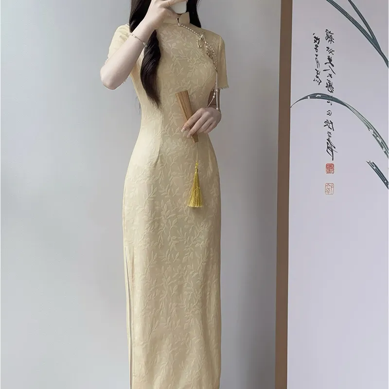 Aghr Short Sleeved Dress Women's Yellow-4