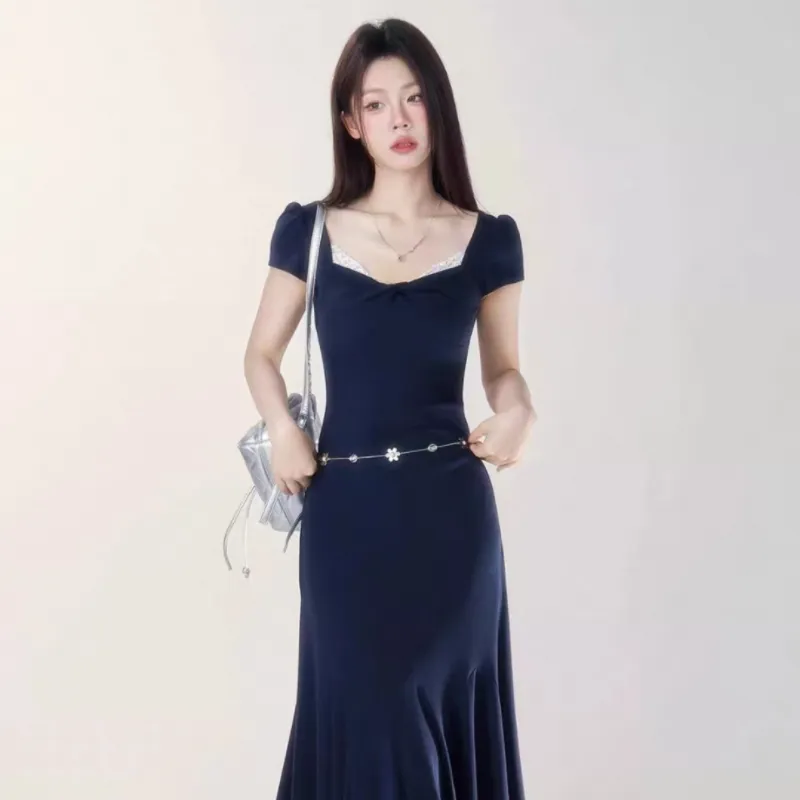 Aghr Short Sleeved Dress Women's Navy Blue-9