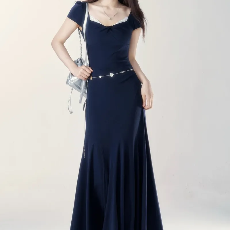 Aghr Short Sleeved Dress Women's Navy Blue-11