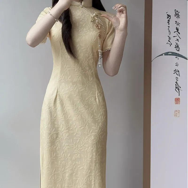 Aghr Short Sleeved Dress Women's Yellow-6