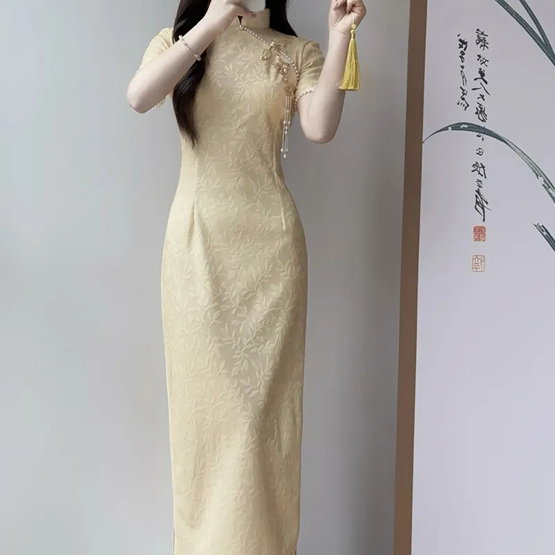 Aghr Short Sleeved Dress Women's Yellow-3