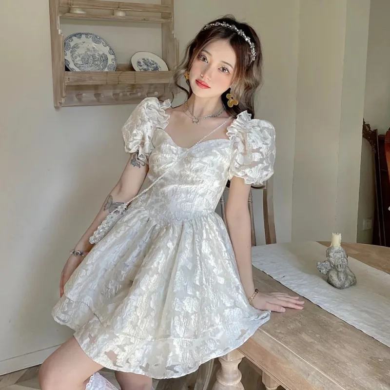 Aghr Short Sleeved Dress Women's Ecru-4