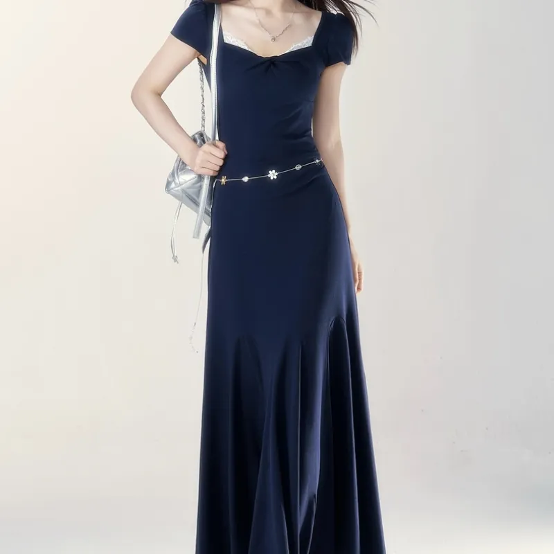 Aghr Short Sleeved Dress Women's Navy Blue-3