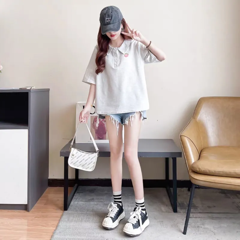 Aghr T Shirts Women's White Gray-4