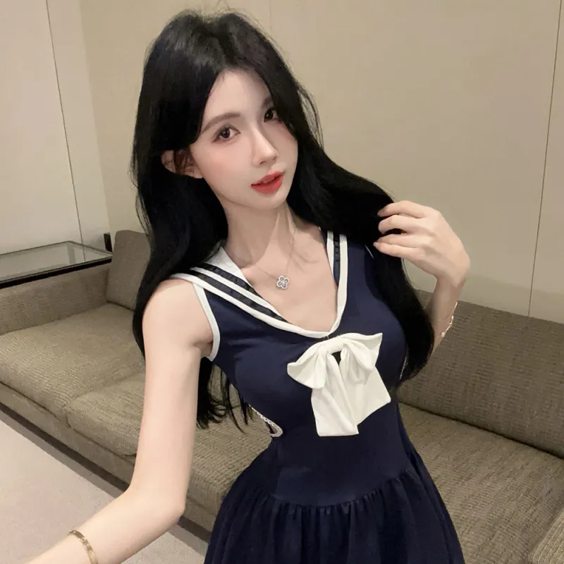 Aghr Sleeveless Dress Women's Navy Blue-6