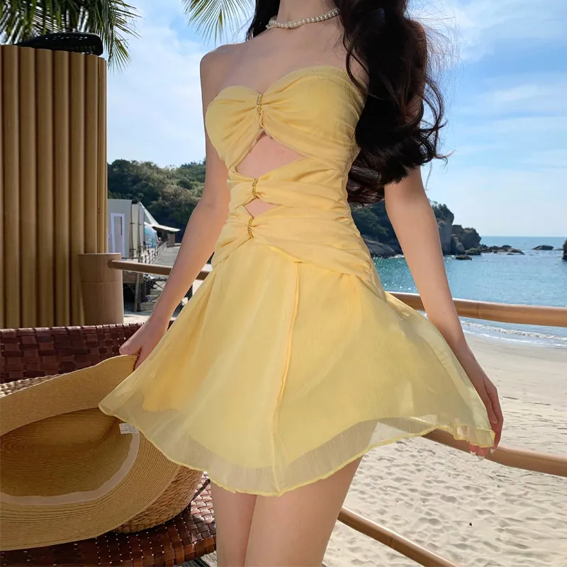 Aghr Sleeveless Dress Women's Yellow-2