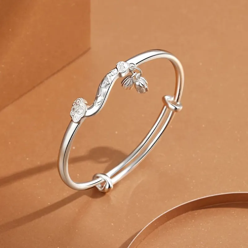 Bear Silversmith 999 Fine Silver Sterling Silver Bangle Women's-2