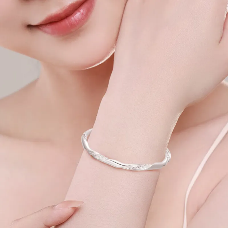 Bear Silversmith 999 Fine Silver Sterling Silver Bangle Women's-4