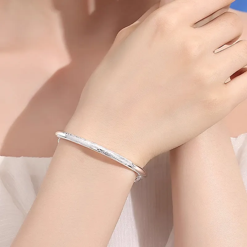 Bear Silversmith 999 Fine Silver Sterling Silver Bangle Women's-3