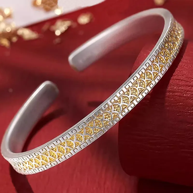 Bear Silversmith 999 Fine Silver Sterling Silver Bangle Unisex-0