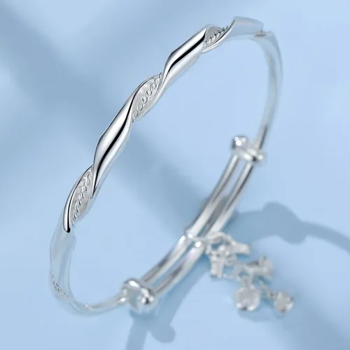 Bear Silversmith 999 Fine Silver Sterling Silver Bangle Women's