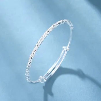 Bear Silversmith 999 Fine Silver Sterling Silver Bangle Women's