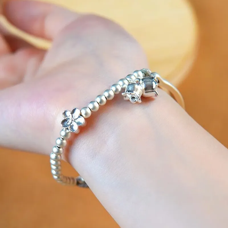 Bear Silversmith 999 Fine Silver Sterling Silver Bangle Women's-4