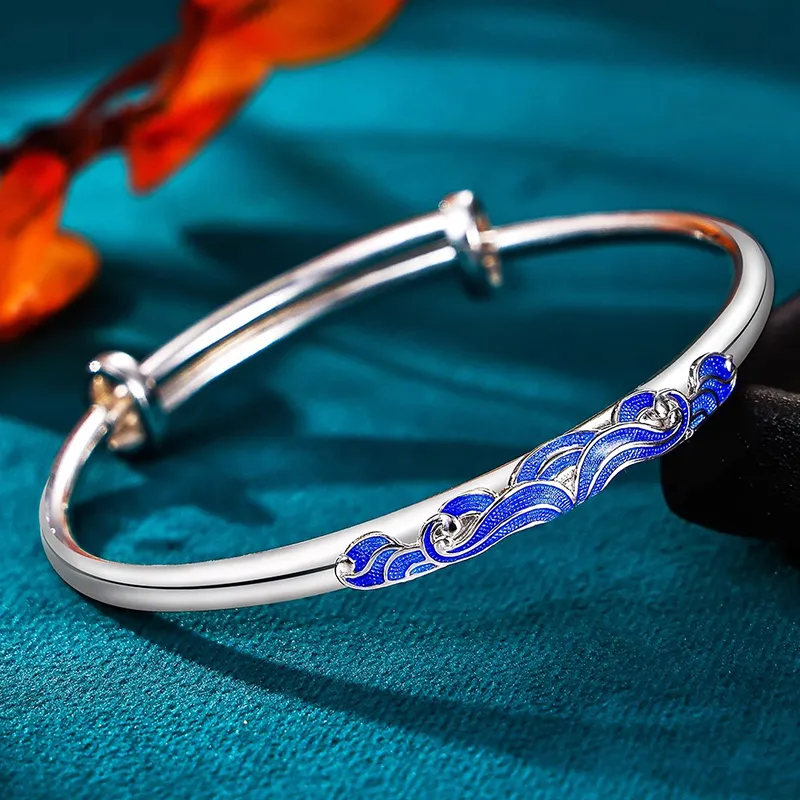 Bear Silversmith 999 Fine Silver Sterling Silver Bangle Women's-1