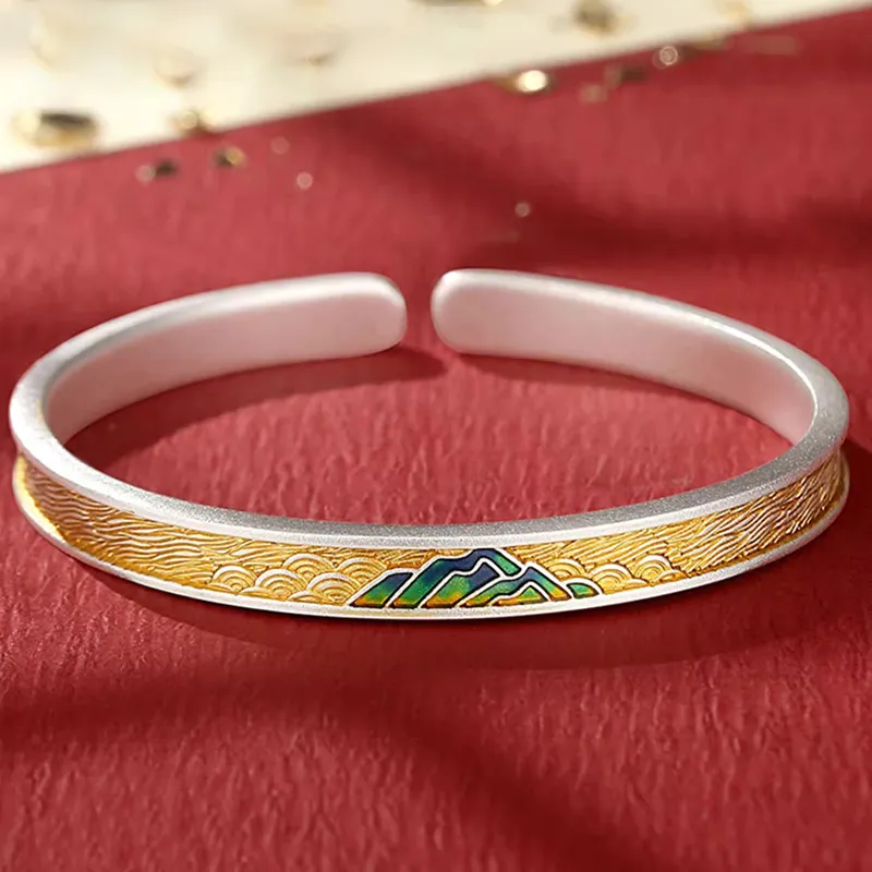 Bear Silversmith 999 Fine Silver Sterling Silver Bangle Women's-5