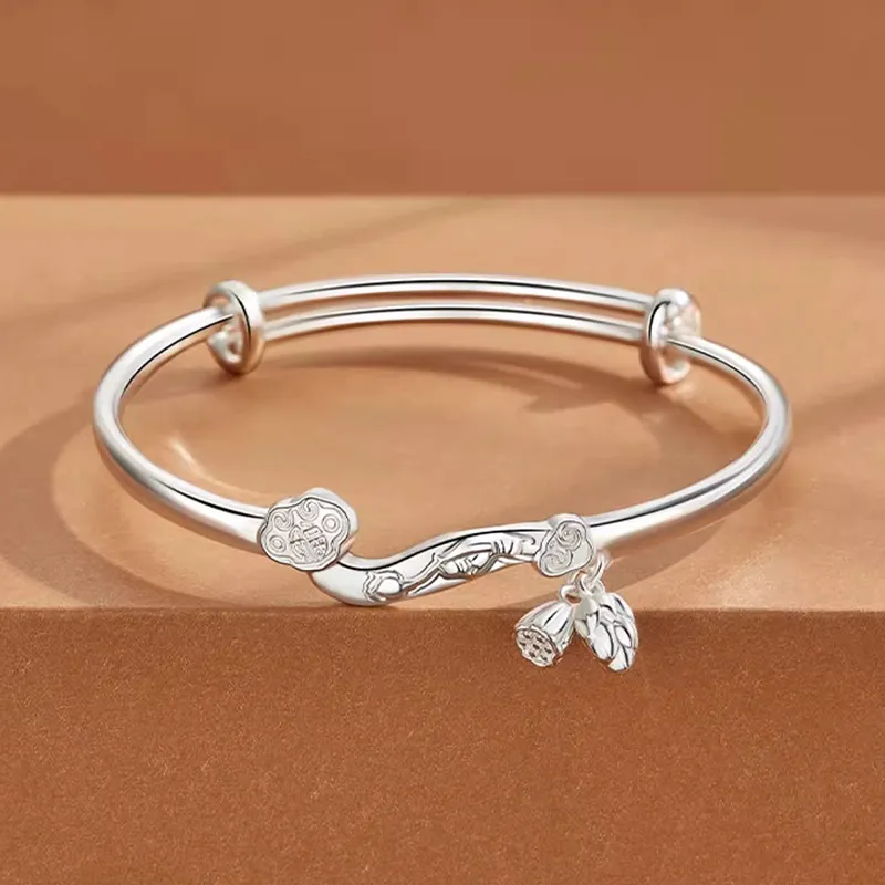 Bear Silversmith 999 Fine Silver Sterling Silver Bangle Women's-1