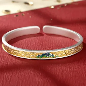 Bear Silversmith 999 Fine Silver Sterling Silver Bangle Women's