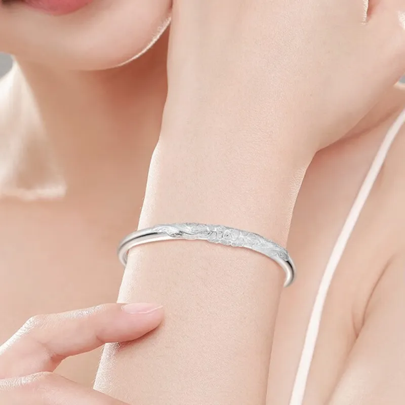 Bear Silversmith High Content Sterling Silver Sterling Silver Bangle Women's-5
