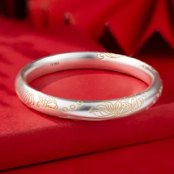 Bear Silversmith 999 Fine Silver Sterling Silver Bangle Women's