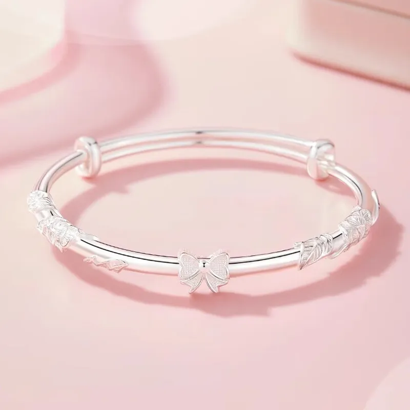 Bear Silversmith 999 Fine Silver Sterling Silver Bangle Women's-8