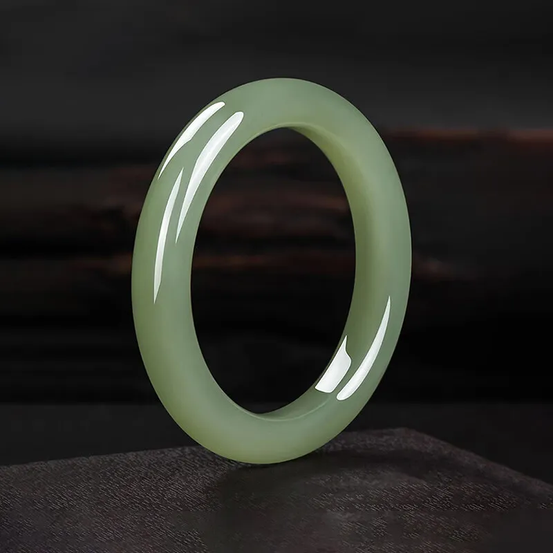 Bear Silversmith Hetian Jade Bangles White Jade/Pale Greenish White Jade Women's-3